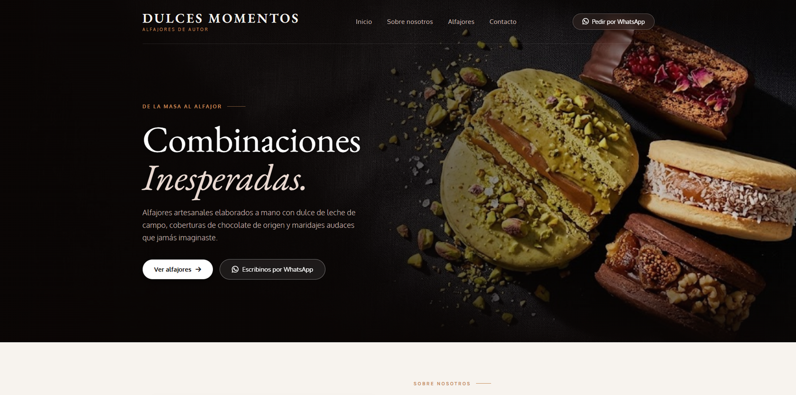 Captura de la web de Dulces Momentos